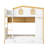 Twin over Twin Size Bunk Bed with House-shaped Guardrails and Storage Shelves and Trundle,White+Natural-179218557