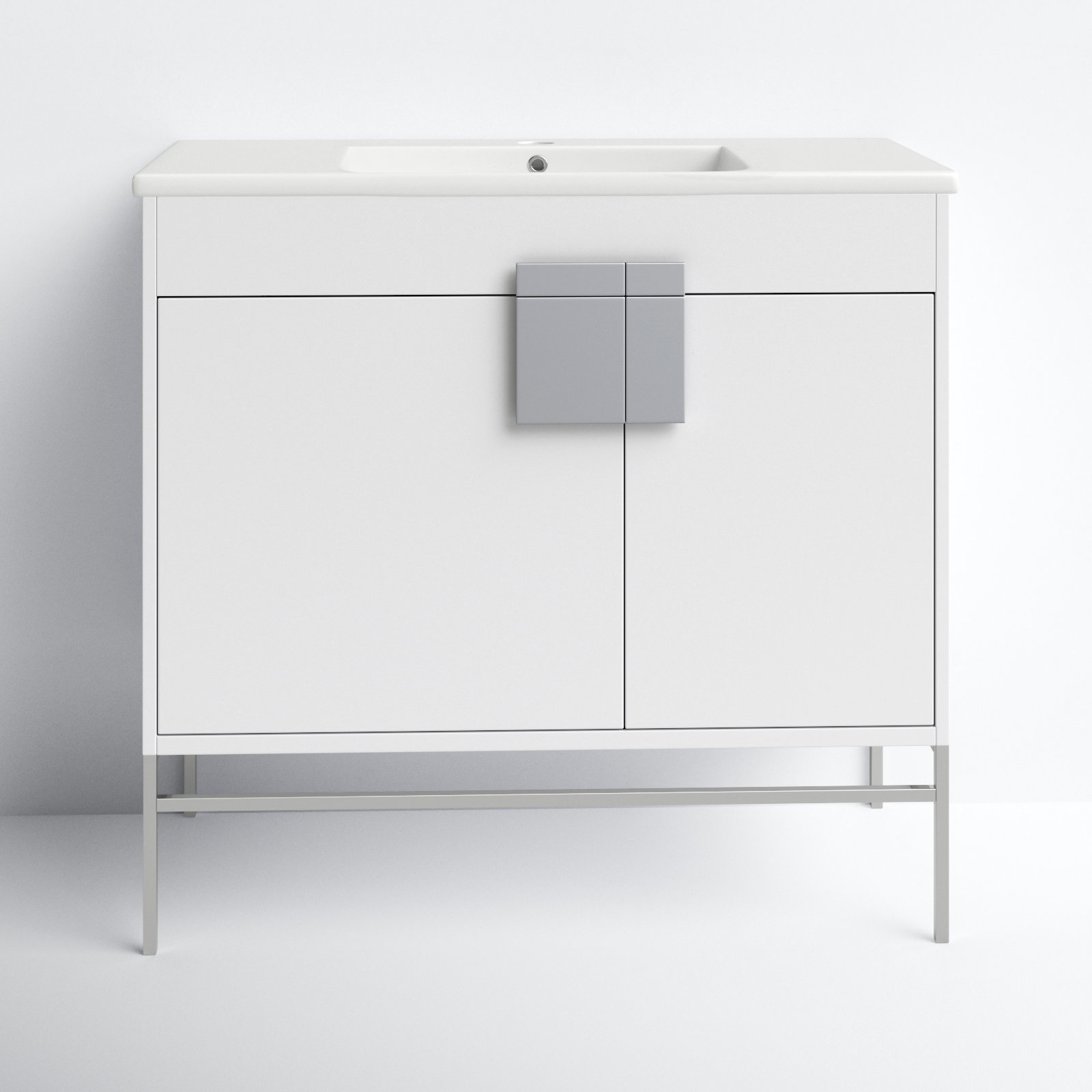 Maisie 36'' Single Bathroom Vanity, White, Polished Chrome