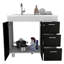 Armoire Ferretti, trois tiroirs, porte double, quatre pieds
