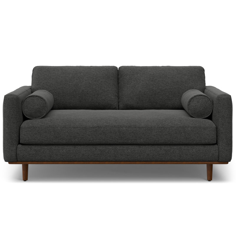 Morrison Charcoal Grey Fabric Mid-Century Modern Sofa with Removable Cushions