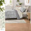 Ensemble de literie Queen, couette grise en polyester, style moderne