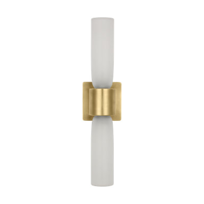 Kelly Wearstler Volver 2-light Large Double Sconce in Bronze with Clear Etched Glass shade