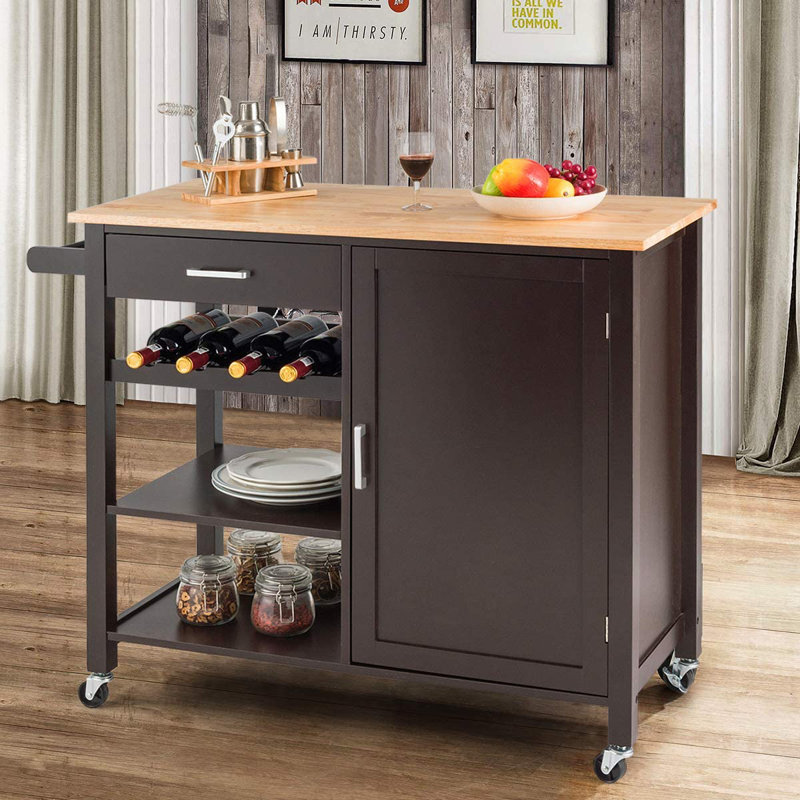 Amissa Wood Kitchen Cart, Brown