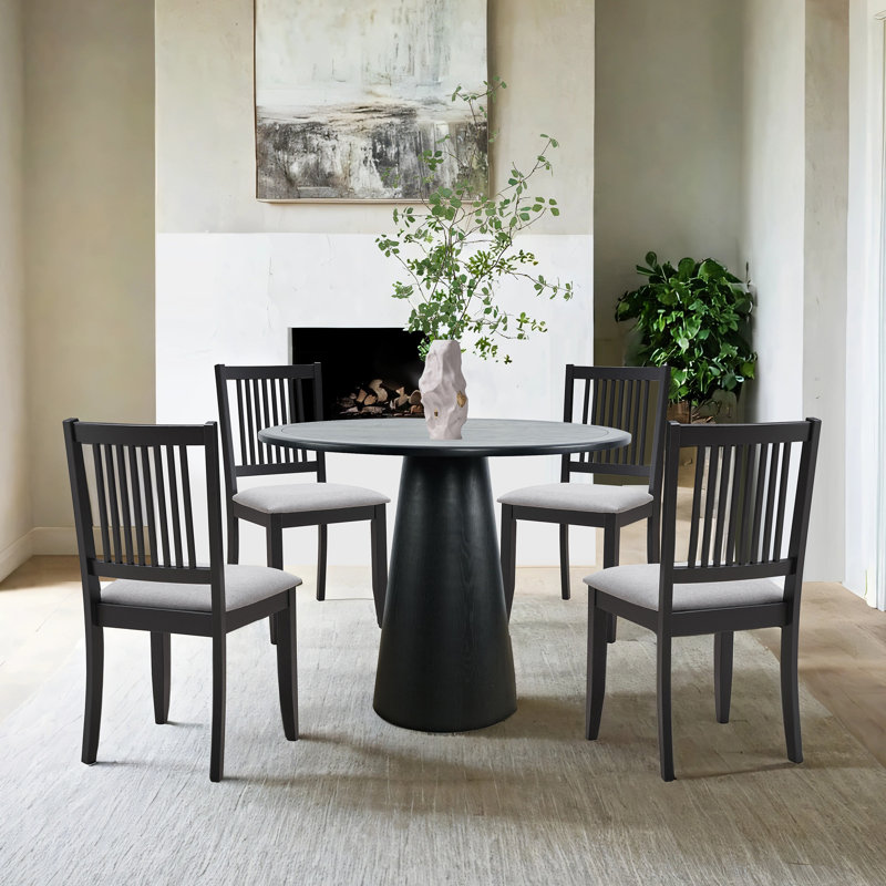 Weldon Slat Back Side Chair, Black