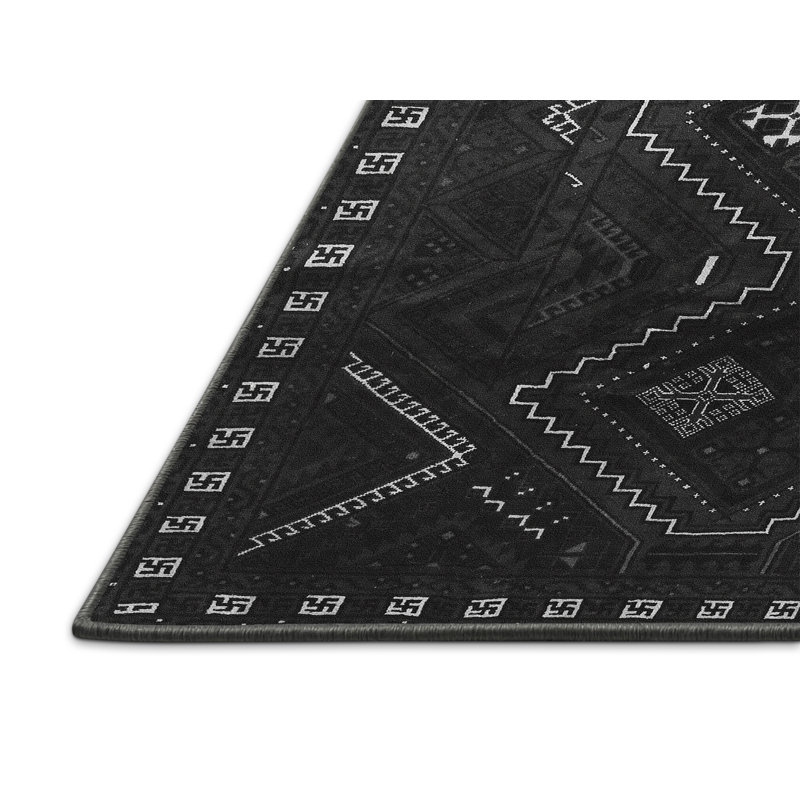 Tapis noir / blanc Dakch Southwestern, Rectangle 2 pi x 3 pi