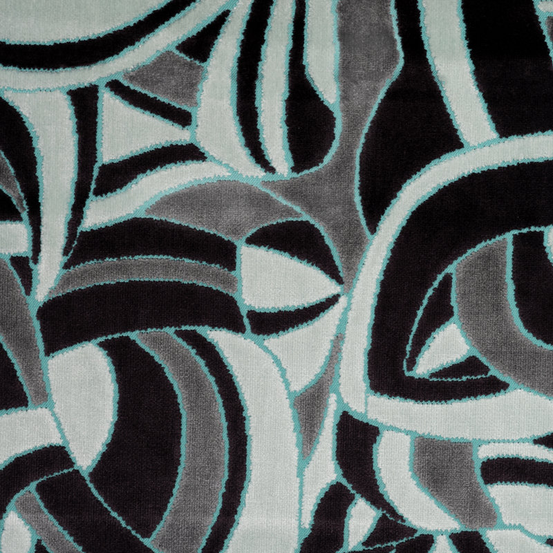 Tissu d'ameublement en velours Brubeck, Turquoise Modsquad