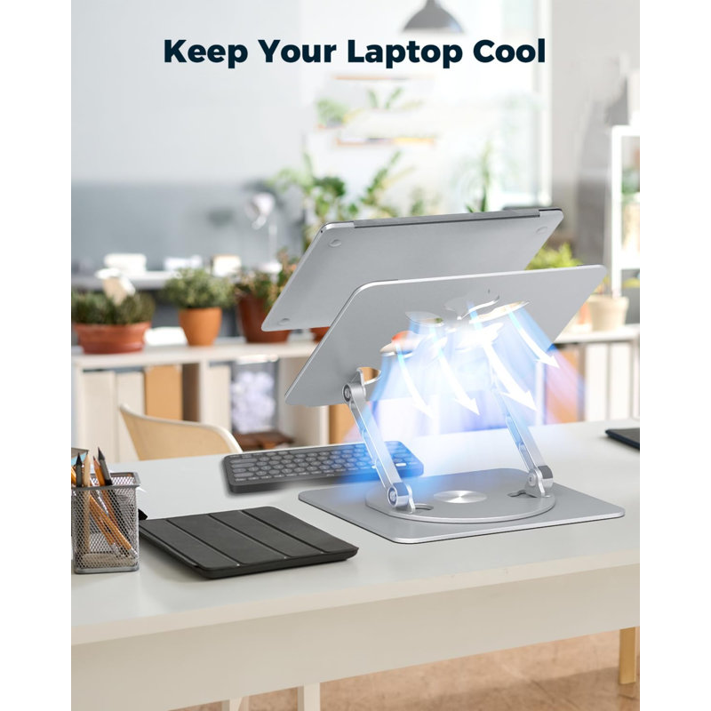 Adjustable Laptop Stand for Desk with 360° Rotating Base