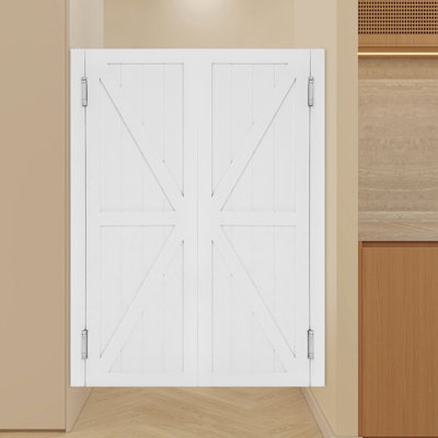 Porte de séparation en bois 35,43 x 47,24 po, portes de séparation à fermeture automatique, porte de séparation avec charnières