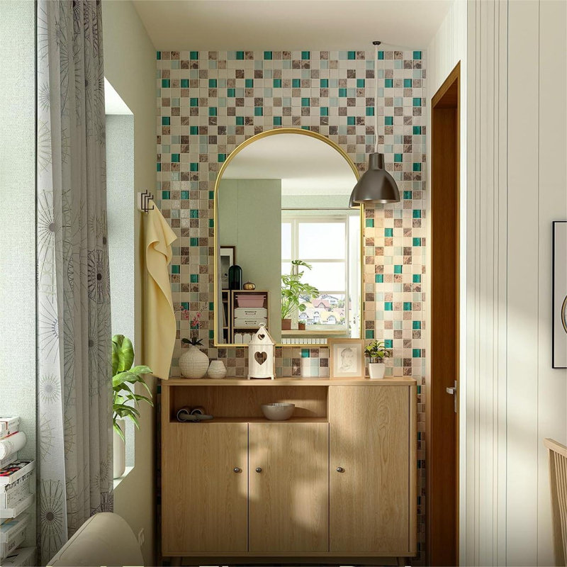Miroir mural 40 po x 24 po Axia pour salle de bain, salon et entrée, 40 po x 24 po, Or brossé