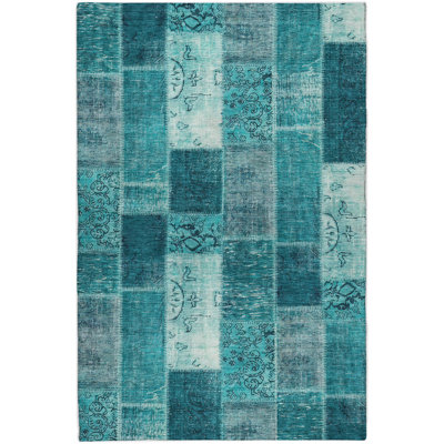 Premium Machine Washable Dream Shag ADS631 Patchwork Rug
