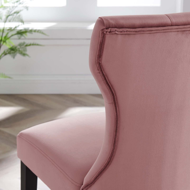 Modway Silhouette Performance Velvet Dining Chairs, Dusty Rose