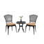 3 pièces de patio en fonte d'aluminium antirouille - 2 chaises et 1 table pour les espaces de vie extérieurs Coussin noir, conception classique, processus d'assemblage sans effort, zones rondes de style classique, Easy A Splendid