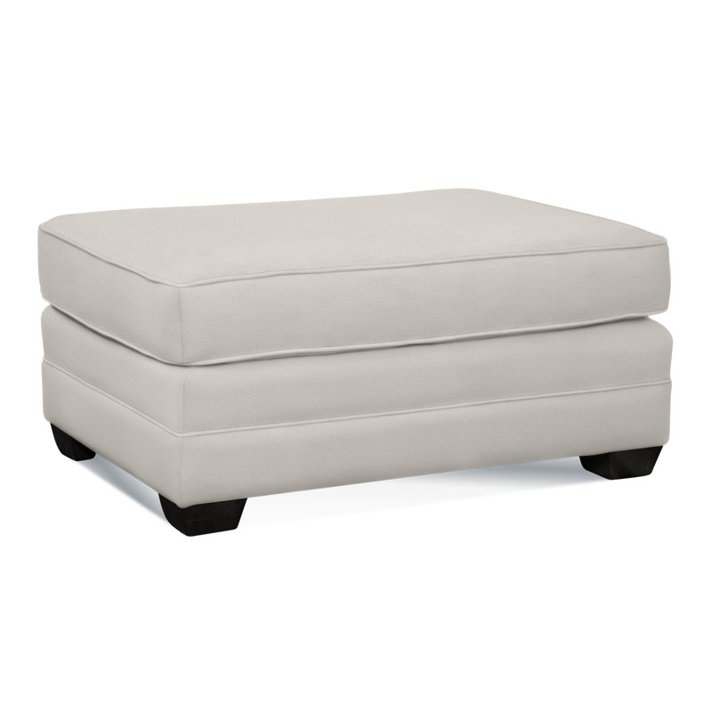 Bedford Ottoman, Antique Black , White Performance Fabric; 0851-94