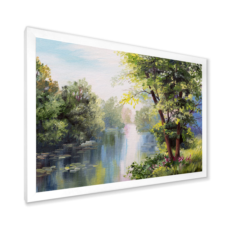 Peinture de paysage sur toile, H 30 po x l 40 po x P 1,5 po, Cadre blanc