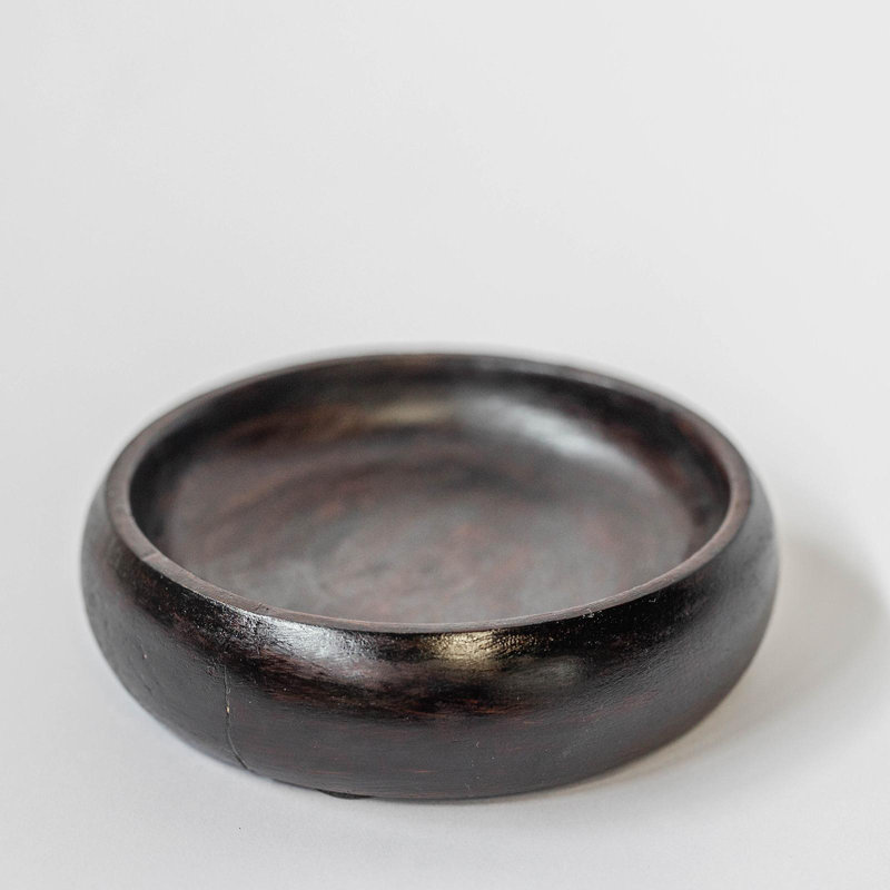Ensemble de 2 bols décoratifs ronds peints en noir