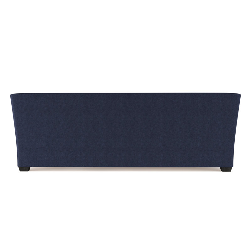 Rivington Flare Square Track-Arm Sofa, 31" H x 108" W x 37" D, Plush Velvet Blue Print, Dark Brown