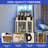 Sophisticated Corner Wine Bar Cabinet with LED Ambience and Versatile Storage