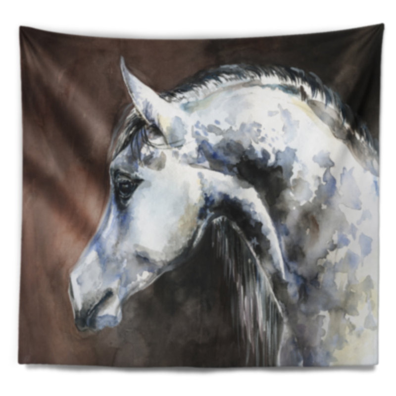Tapisserie aquarelle grise, H 50 po x l 60 po