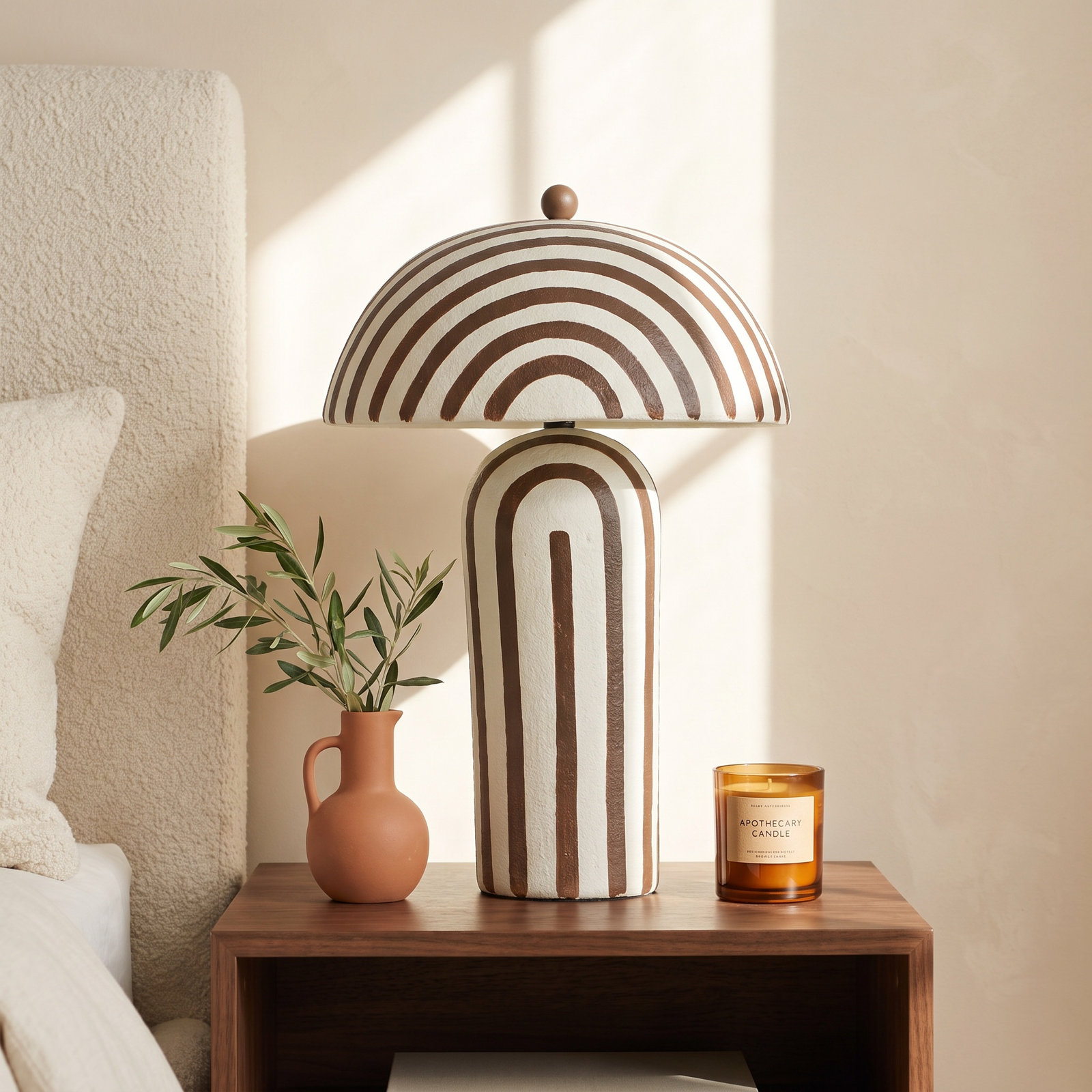 Jamia Table Lamp, Chocolate Brown, Chocolate Brown