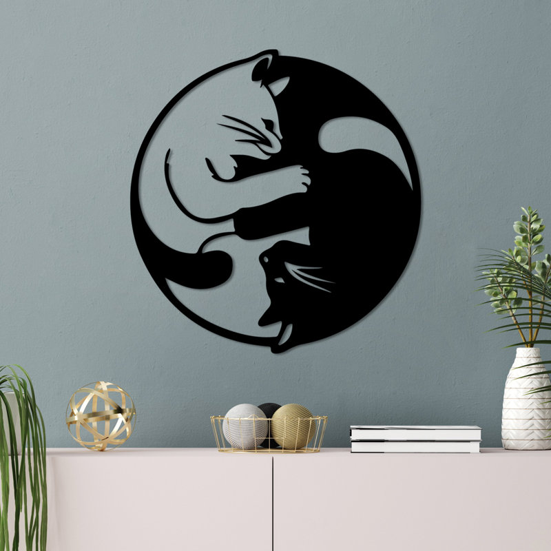 Accessoire mural décoratif en métal, finition noire, 21,3 po x 22 po | 100% métal, épaisseur: 0,06 pouce | Décoration élégante pour le salon, la chambre à coucher et le bureau, design durable et accrocheur