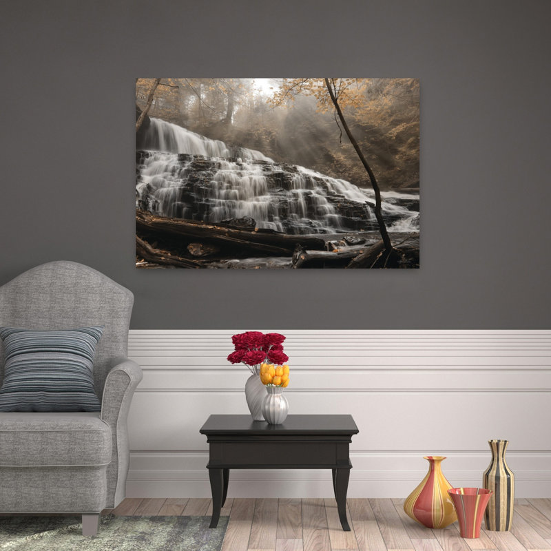 Mohawk, rayons de lumière, paysage contemporain contemporain, art, 32" H x 48" W