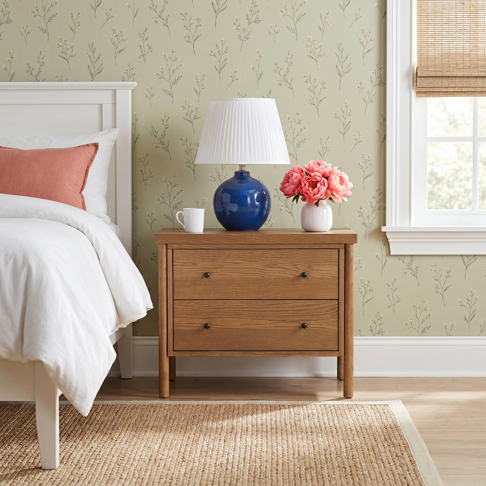 Linda Oak Nightstand, Brown