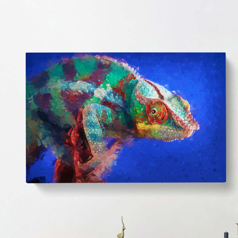 A Chameleon In Abstract - Wrapped Canvas, 50cm H x 76cm W