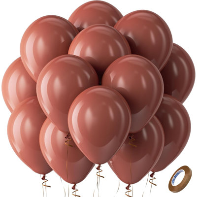 Ballons de fête en latex brun foncé - paquet de 100 ballons ronds en hélium bohème neutre de 12 pouces brun clair pour la remise des diplômes, garçon, garçon, genre, jungle, safari, décorations de fête d'automne