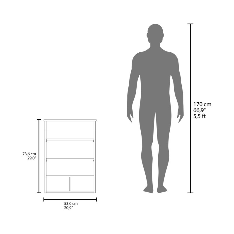 Bathroom Mirror Cabinet with Three Hidden Shelves and Two Open Shelves, Black