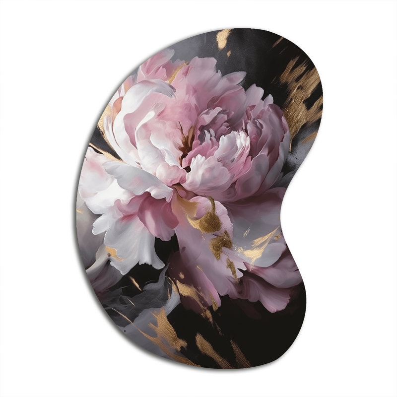 Harmonieux rose gris pivoine II, H 31 po x l 22 po x P 1 po