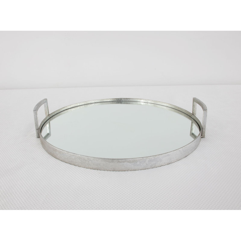 Ono Decorative Tray, Antiqued Silver Leaf