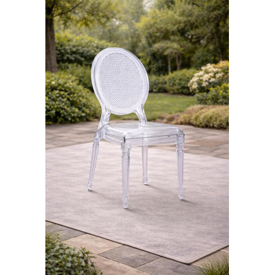 Mechella Contemporary Modern Assembled Dining Accent Plastic Dining Chair Transparent Kitchen Restaurant