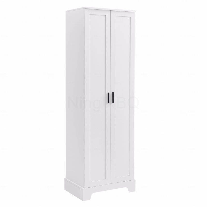 Storage Cabinet With 2-Doors For Bathroom, Office, Adjustable Shelves, MDF Board, White