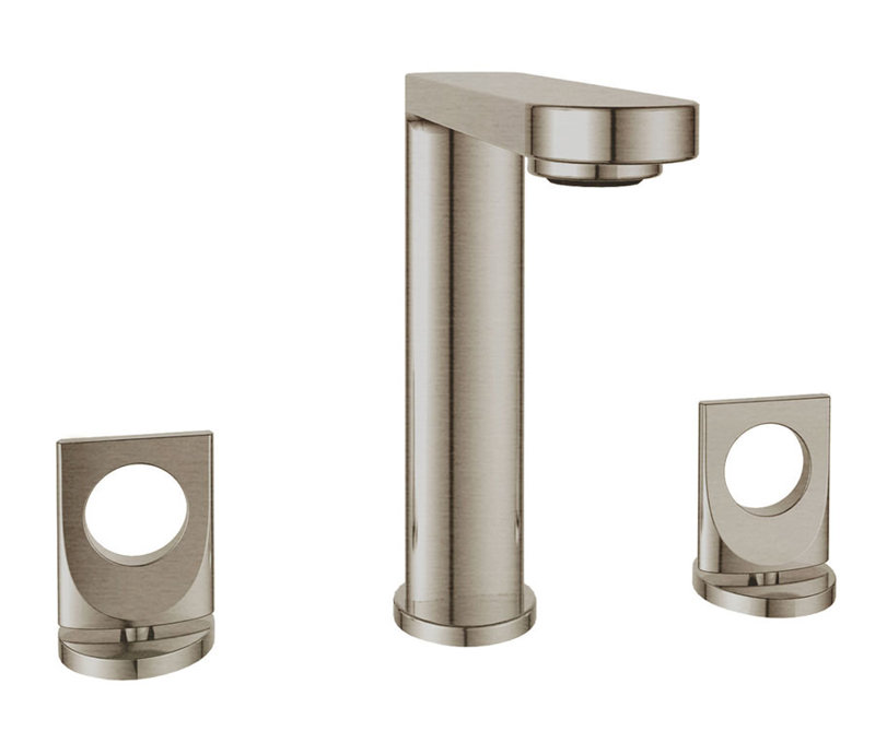 Fresh Widespread Faucet Bathroom Faucet with Drain, Brushed Nickel