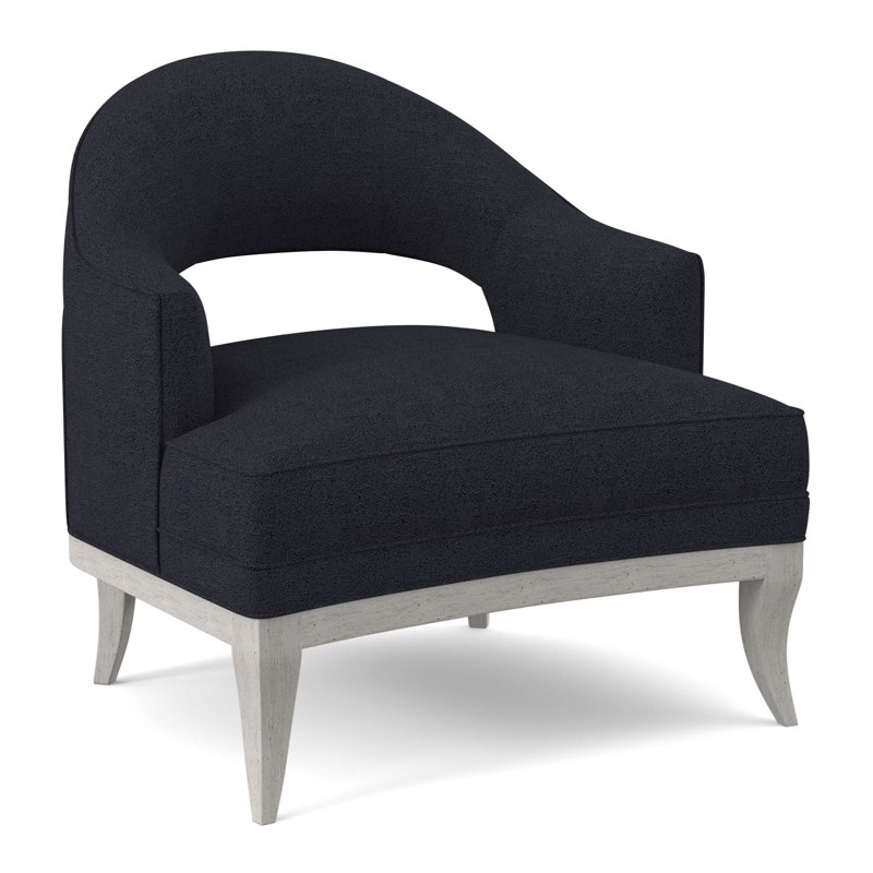Fauteuil Mariposa, Bisque, 100% polyester bleu marine de Venise