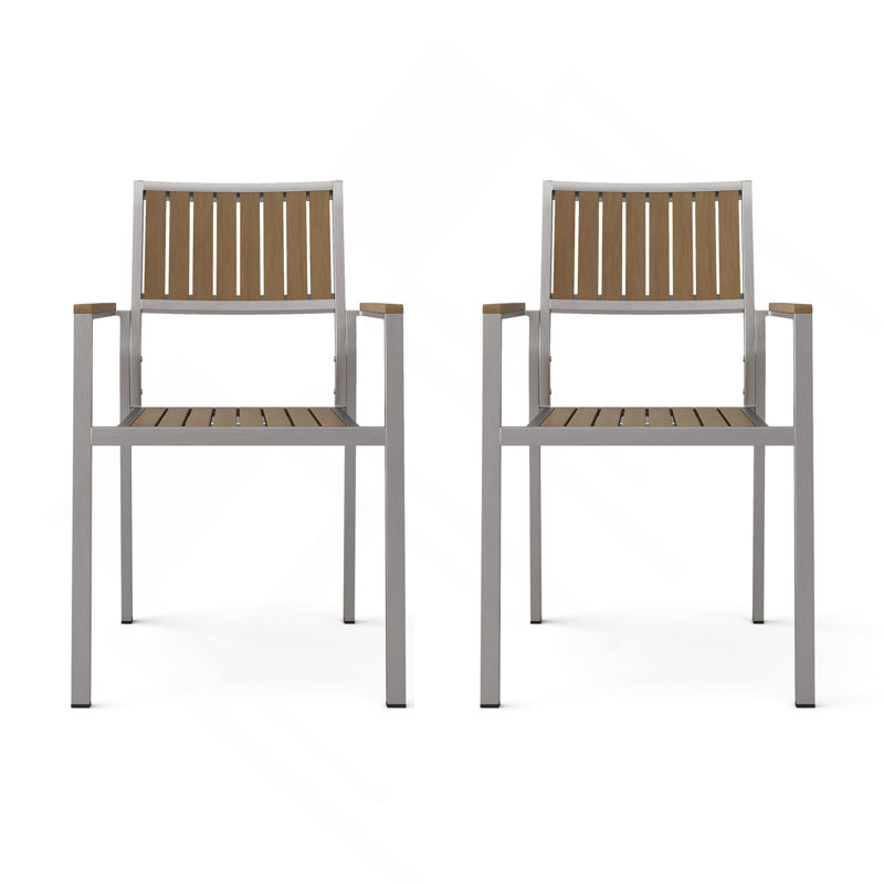 Chaise en aluminium avec ensemble repas (ensemble de 2)