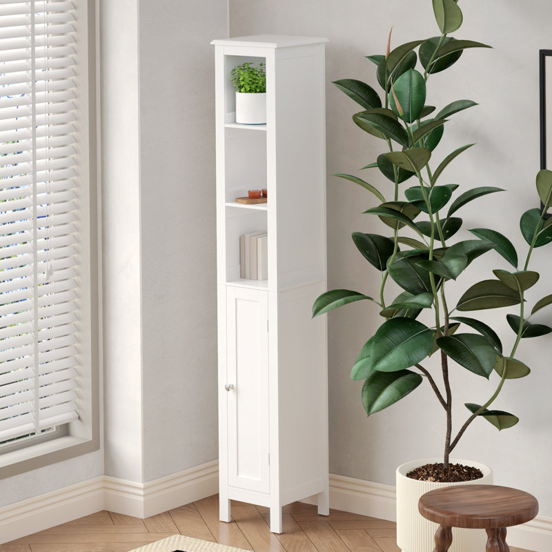 Tall Bathroom Storage Cabinet,1 Doors Freestanding Cabinet, Accent Cabinet With Adjustable Shelves, Storage Cabinet