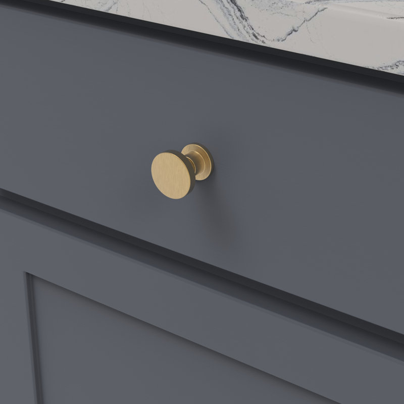 Urbane Mushroom Knob, Brushed Golden Brass