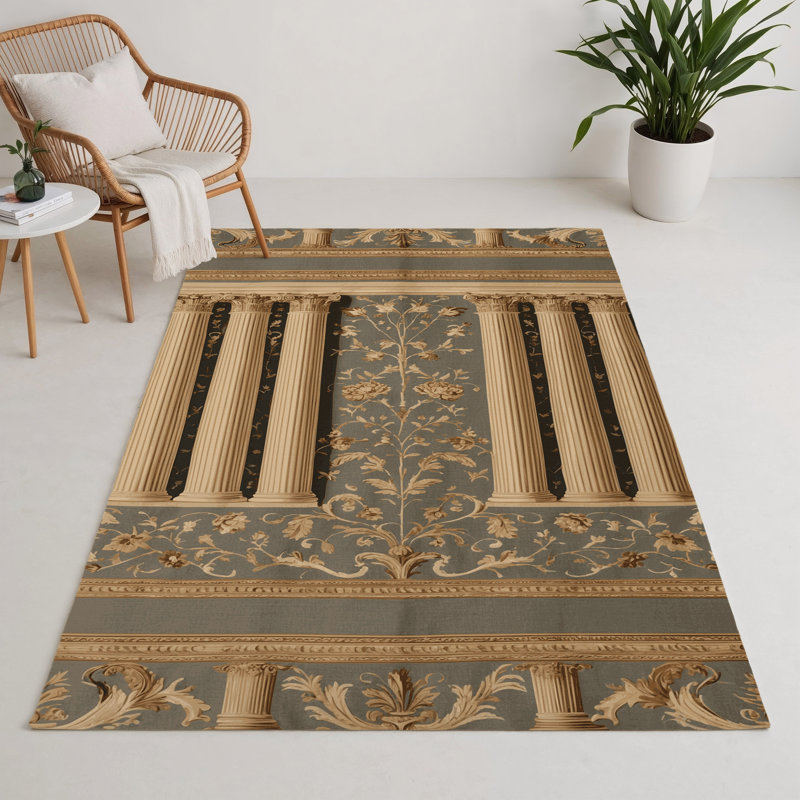 Tapis d'intérieur et d'extérieur brun français, Rectangulaire 3 pi x 5 pi