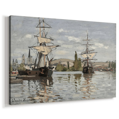 Ships at Rouen-Claude Monet-Gallery Wrapped Canvas-1872