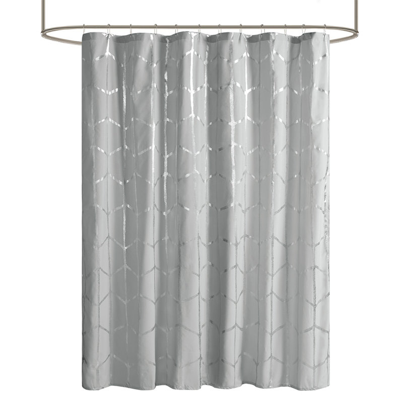 Rideau de douche imprimé métallique, Gris/argent