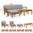 Patio 5-Piece Wood Sectional Sofa Set