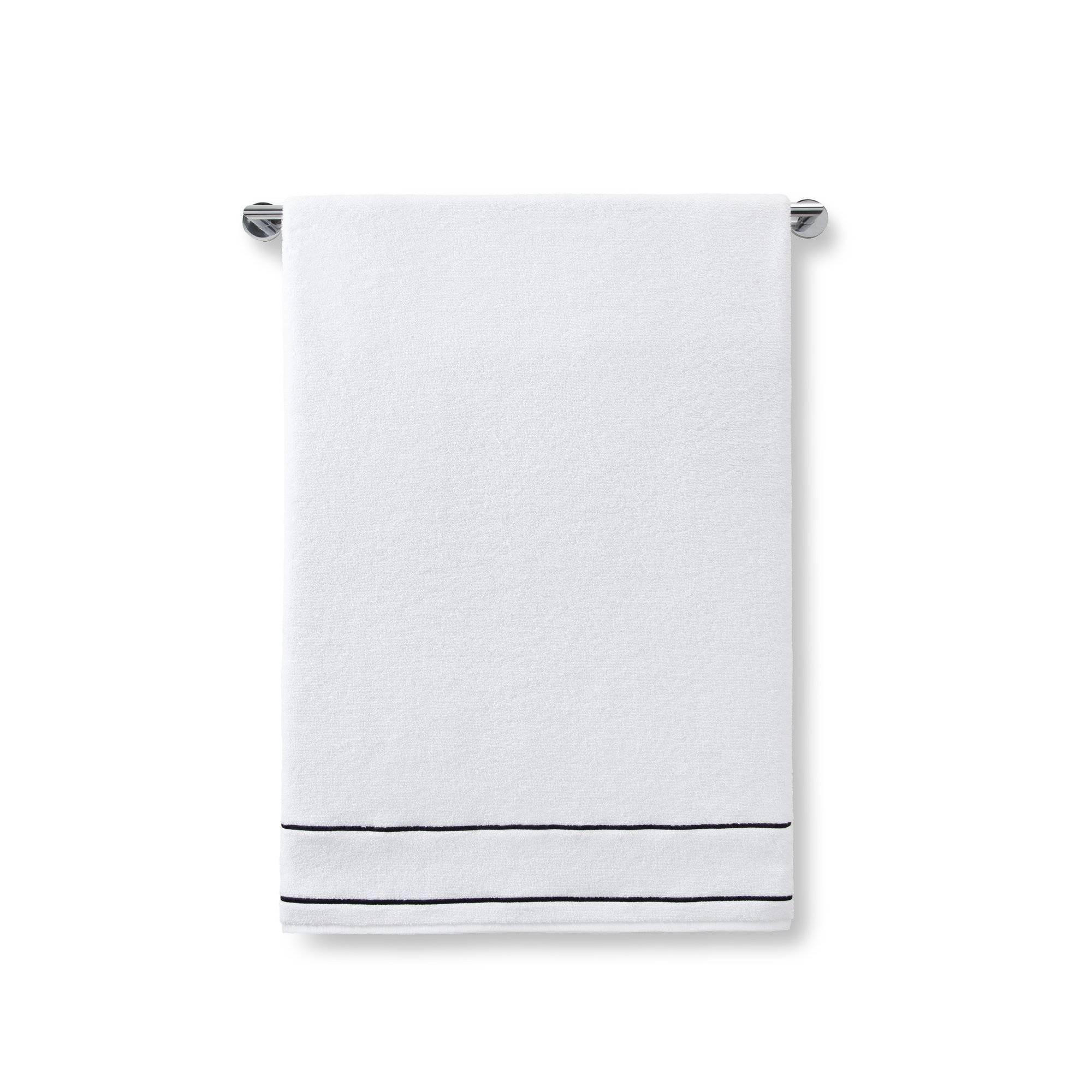 Lombard 100% Cotton Wash Cloth, White/Black