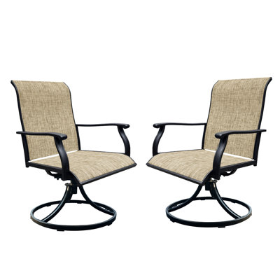 360 Rotation Outdoor Chairs  2  - , Frame Perfect For Garden, Front Porch, Backyard Swivel 2 Sling, Ideal Deck, Lawn