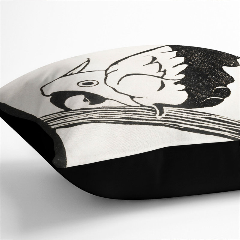 Screaming Cockatoo Scatter Cushion, Black, 40cm H x 40cm W x 15cm D