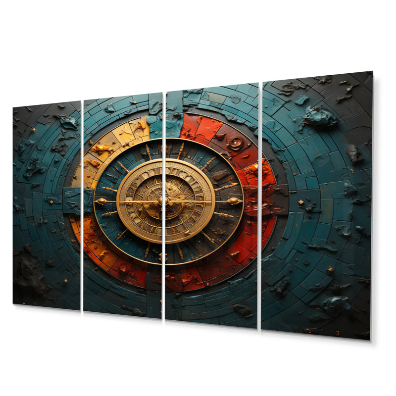 Astrology Zodiac Wheel Multicolor Aluminum Metal Wall Art Set