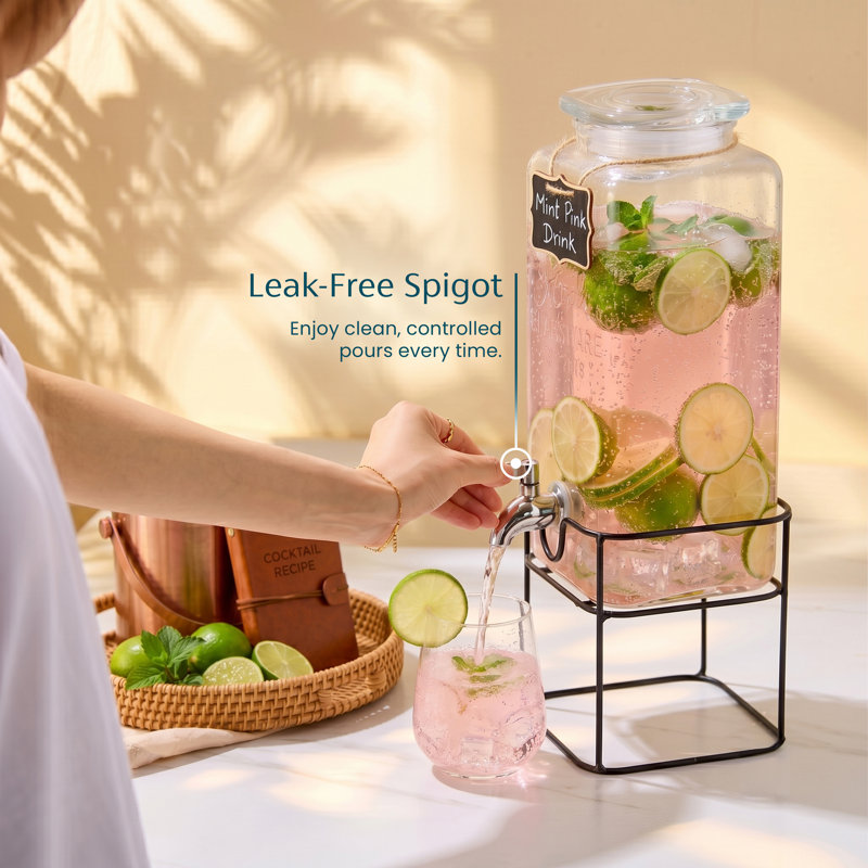 Square 80 oz. Beverage Dispenser with Stand