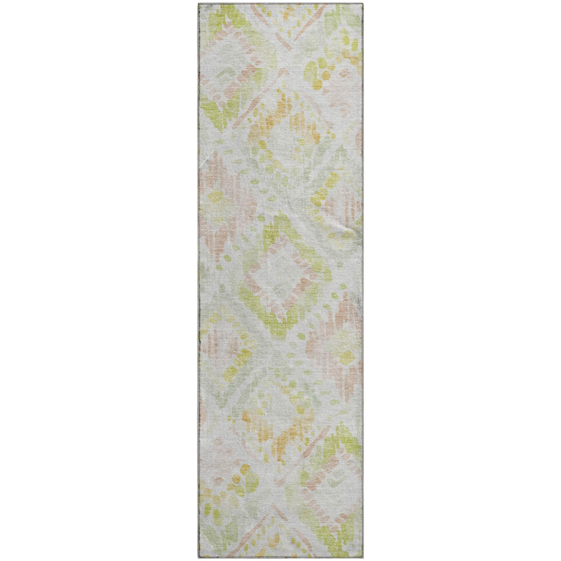 Tapis géométrique Premium lavable à la machine AMF1088, Tapis de couloir 2 pi 3 po x 7 pi 6 po