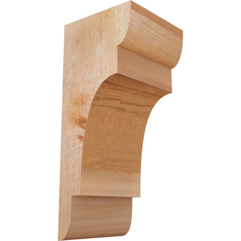 New Brighton Corbel, 14" H x 6" W x 6" D, Western Red Cedar, Rough Sawn