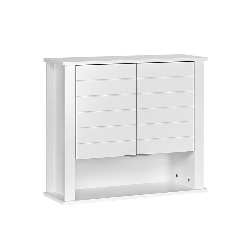 White MDF Two-Door Wall Mounted Storage Cabinet